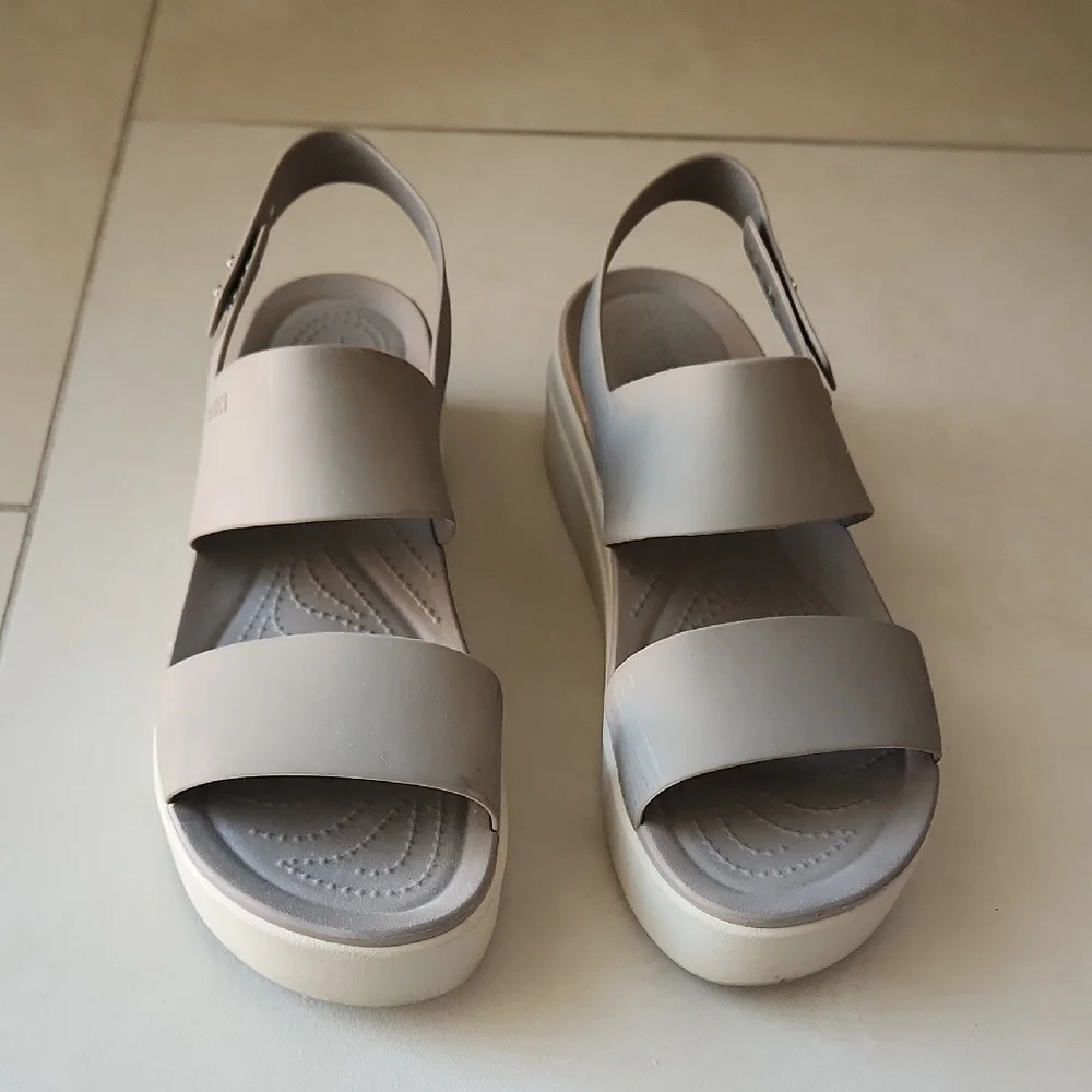 LiteRide By Crocs Tan Platform Strap Shoes Size W10